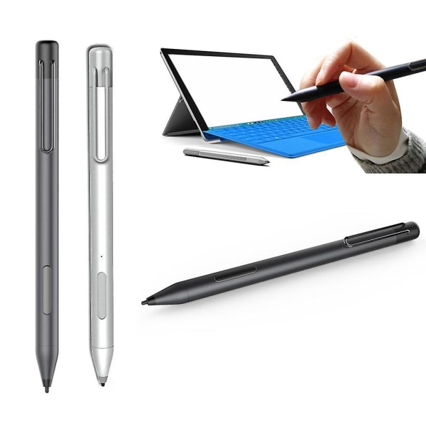 For Surface Stylus Pen Go Pro7/6/5/4/3 elektronisk penn 4096 trykknivåer med spissavtrekker+tupp -svart