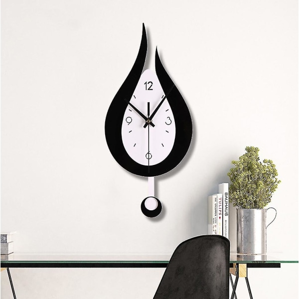 Vægur Moderne kreative vanddråbe pendulur med pendul, lydløst pendul digitalt vægur