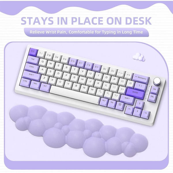 Moln musmatta och tangentbord set med underlägg, bekvämt memory foam handledskudde stöd musmatta set med