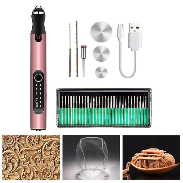 Portabel Graverings Penna, Professionell Precision Med Graveringsnålar, USB Laddningsbar