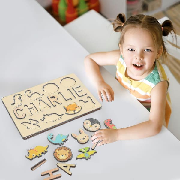 Stort salg! Baby Puzzle Navn Med Sommerfugl Tilpasset Barnerom Decor Tilpasset Gave Til Barn