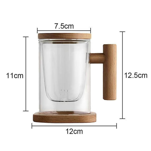Glas Teekop Med Infuser Og Låg