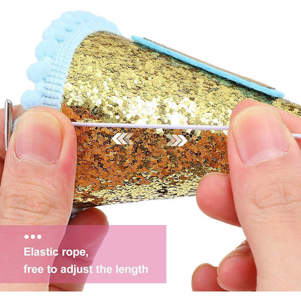 1:a födelsedagshätta glitter konhatt justerbar