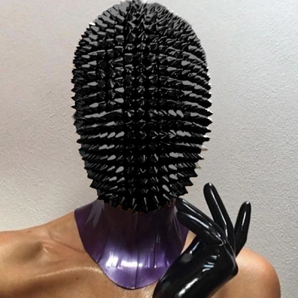 Nastoilla koristellut piikit täyskasvot koru Margiela kasvosuoja Halloween Cosplay hauska naamio