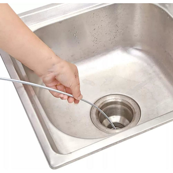 Kloakrensningsværktøjer, Fleksibel Metal Afløbsrenser, Kloak Hårfanger Afløbsrensning Auger Rengøringsværktøj til Køkkenvask Badekar Toilet, 1,4m
