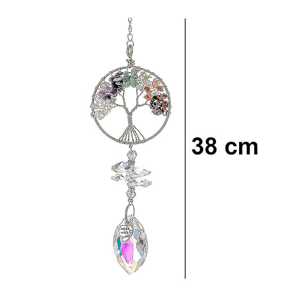 3 Pakker Hængende Krystaller - Livstræ Krystal Vedhæng Regnbue Krystal Ornament Krystal Kugle Prisma Chakra Krystaller Kompatibel Med Vindue, Have, Hjem