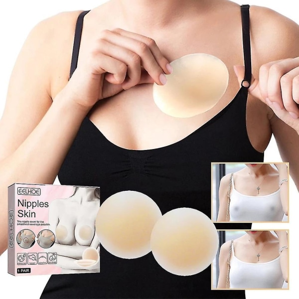 1 par Silikone BH Pasties Pad Selvklæbende brystvortebetræk Anti-bule Genanvendelige brystvorter Patches Tilbehør til kvinder