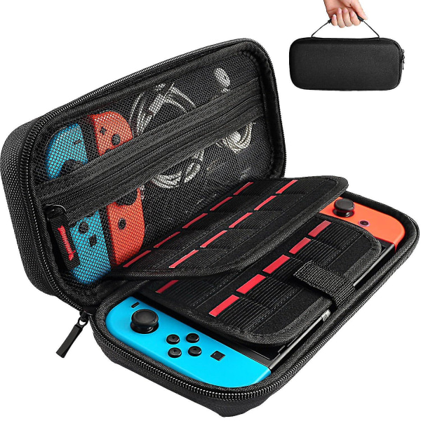 Switch-bæreveske kompatibel med Nintendo Switch, med 20 spillkassetter Beskyttende hardt skall reiseveske Pouch Fo