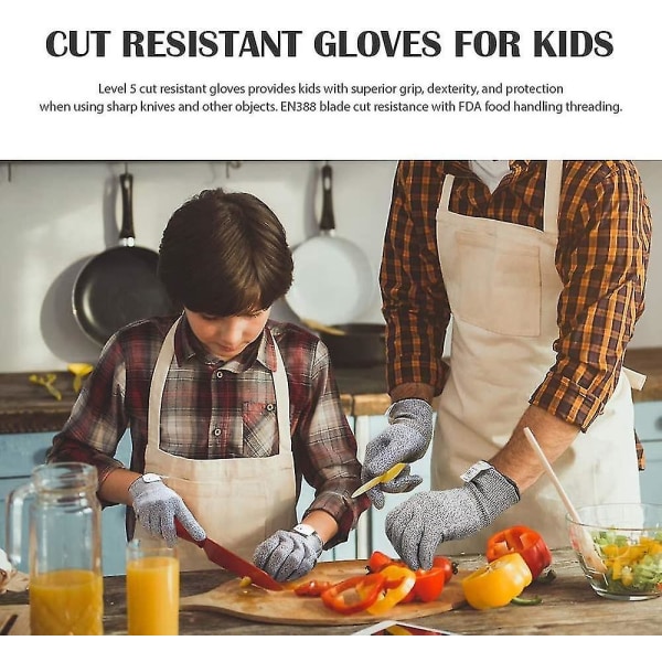Carving Glove Barn. Kuttbestandige hansker Arbeidshansker for barn. Nivå 5 beskyttelse og En 388 sertifisert for utskjæringskniver. Kuttbestandig Egnet