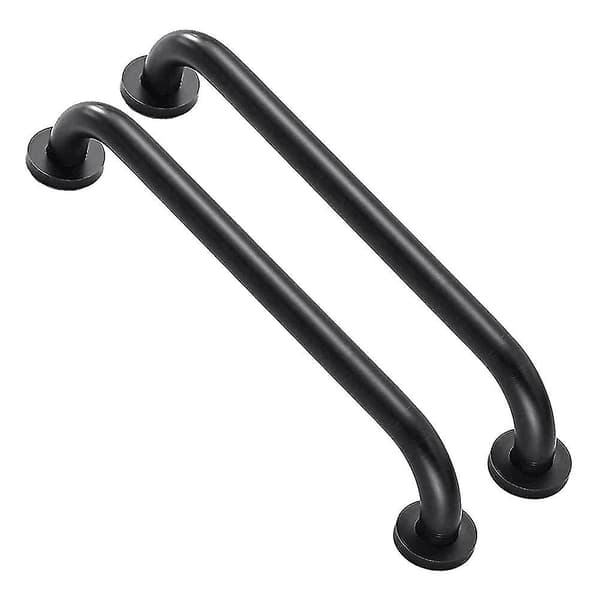 2-pack svart duschgreppstång halkfri grepp, badgrepp balansstång, väggmonterat handledsstöd A