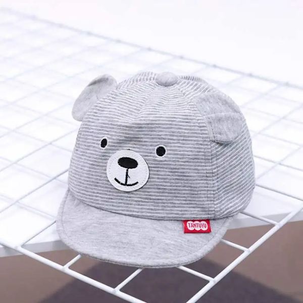 Justerbar sommar baby kepsar mjuk bomull tecknad björn tryck pojkar flickor utomhus casual baseball keps solhatt 2