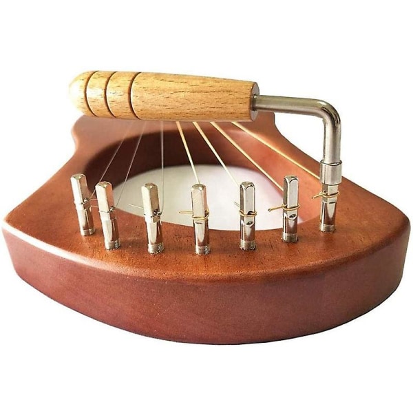 7 metallharpestreng + 7 stk strengpinne + stemmenøkkel, for lyreharpe, liten harpemusikalsk strenginngang
