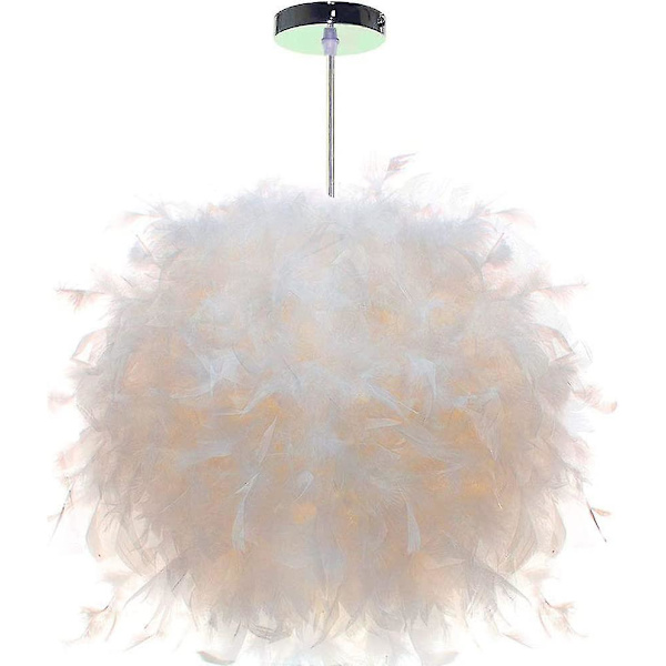 Fjäderpendellampa Vit Modern Chandelier Lampskärm 30cm För Vardagsrum Barnrum