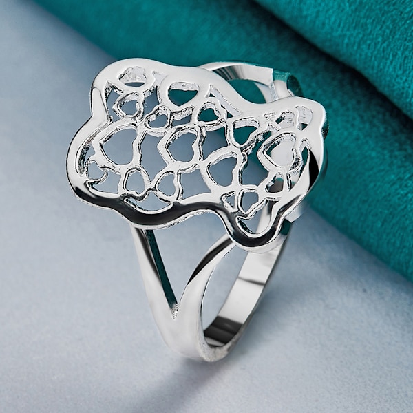 925 Sterling Hopea Ontto Karhu Sormus Muoti Korut Miehille Naisille Lahja Plata 7