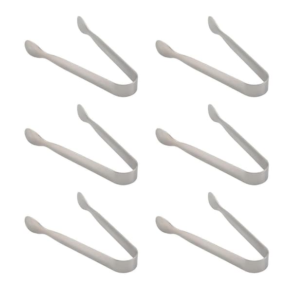 6 STK Mini Små Tang, 4,25 Tommer Rustfrit Stål Små Tang til Servering af Mad, Holdbart Køkken 304 Rustfrit Stål Silver