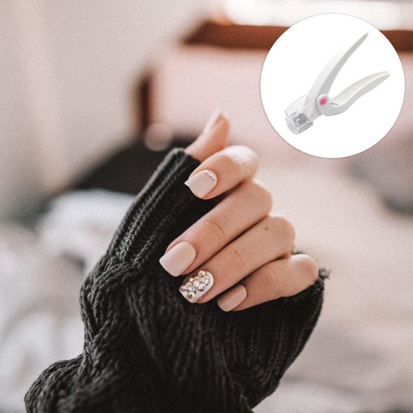 Falska Nagelklippare Vita Nagelkantsklippare Klippare Akryl Nagelklippare Falska Naglar Tips Franska Saxar Manikyrklämma För Nagelsal