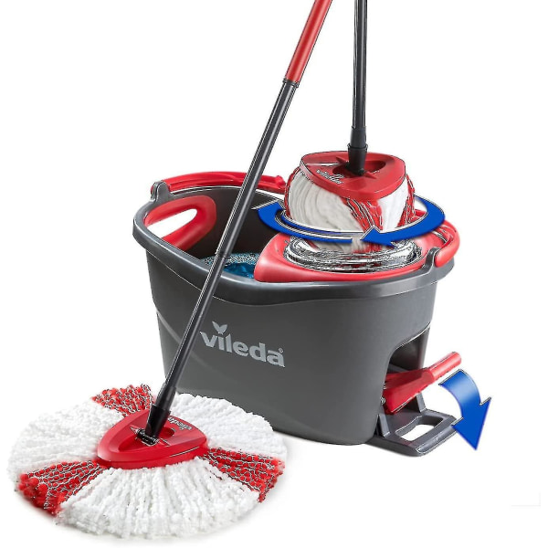 2 kpl; Punainen Yhteensopiva Vileda/O-Cedar Mikrokuitu Mop-Tarvikkeiden Kanssa, Kääntyvä Mop Lattian Puhdistukseen