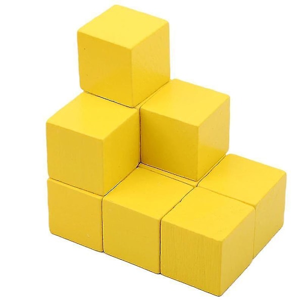 100 st/set Träkubikspel 2,5 cm Kuber DIY Färgblock Set Leksaker Trä Barnpresent|Block