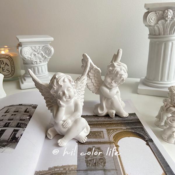 Guldänglar Resin Keruber Staty Figur Dekoration Inomhus Utomhus Hem Trädgård Söta Ängel Skulptur Söt Ängel Samling Vingar Ängel Minnesmärke