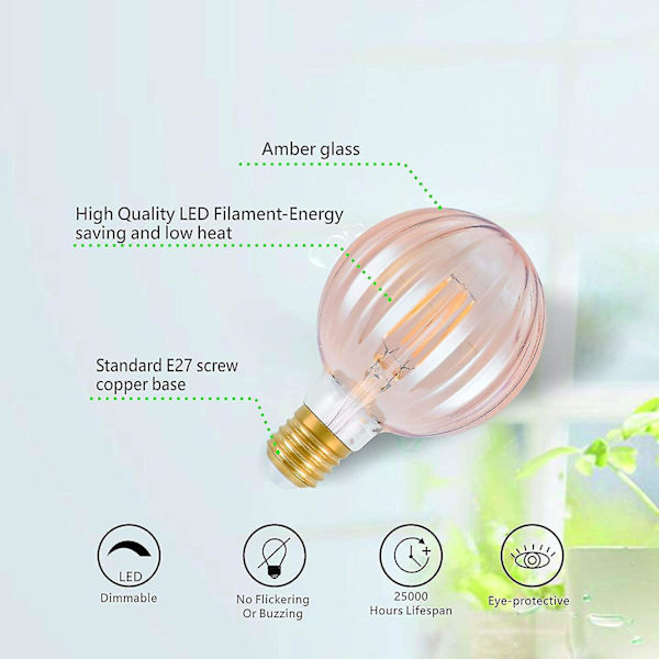 Vintage LED-lamput 6 W 600 Lm Globe Es E27 Himmennettävä LED-hehkulanka Retro Edison -koriste