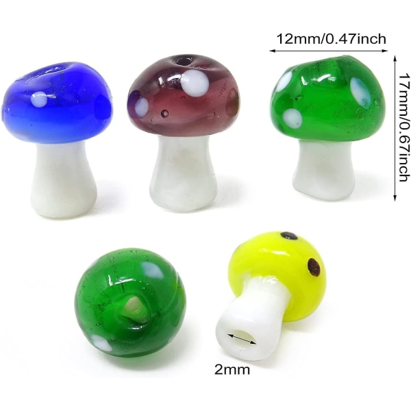 20 st Svamplampor Pärlor Glas Spacer Lösa pärlor för smycken eller gör-det-själv hantverk, 12x17mm