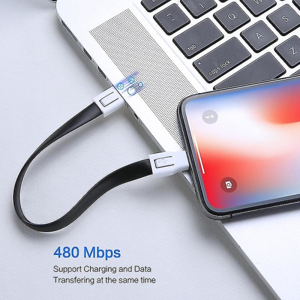 3-in-1 Mini-avaimenperälaturi USB-kaapeli Micro USB Type C Lightning-kaapeli