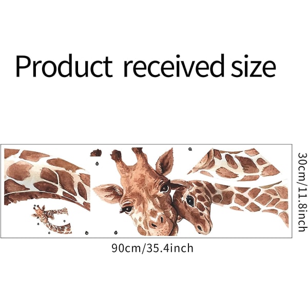 Realistisk sød mor og lille giraf dyr Aftagelig vægklistermærke Skræl og pind vægdekoration til vuggestue Baby soveværelse Legerum Stue Wa