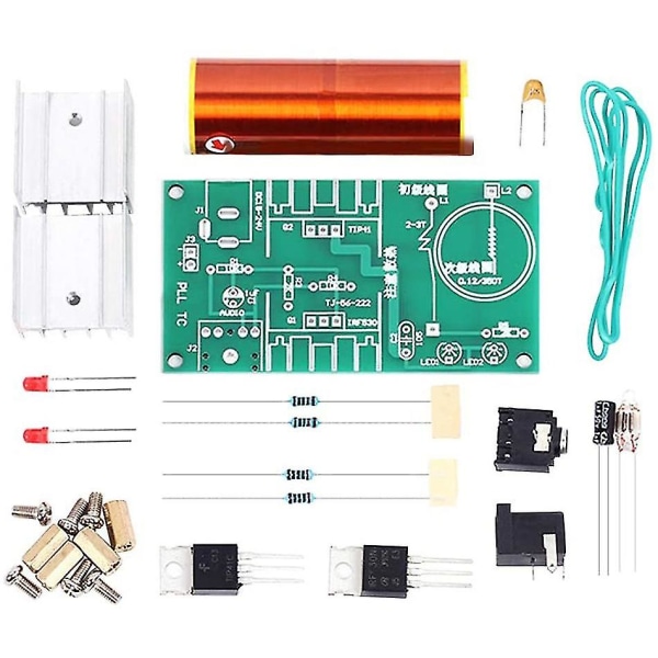 Mini Tesla Coil Diy Kit Dc 15-24v 15w Tesla Music Coil Plasma Højttaler Elektronisk Kit Arc Plasma Scientific Toy