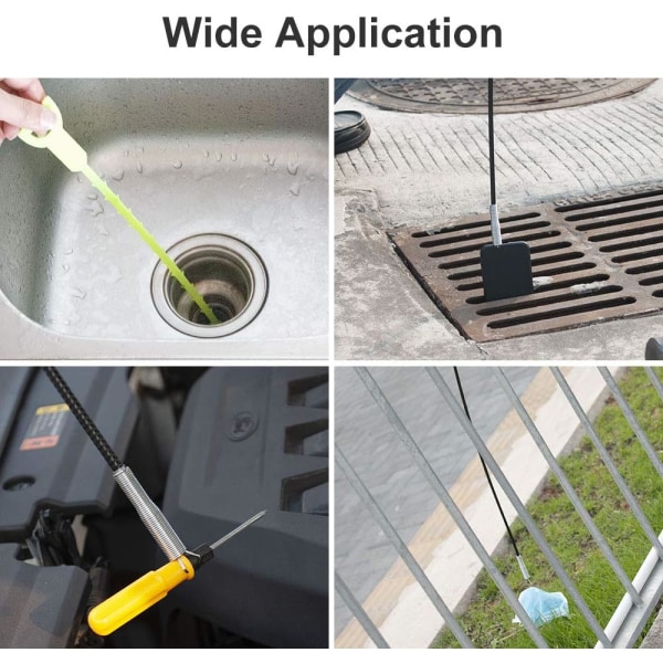 Fleksibelt gripekloopphentingsverktøy (verktøy for fjerning av tømmesko), med 4 klør bøybar slangeopphentingshjelpeverktøy for søppelplukking, hjemme og