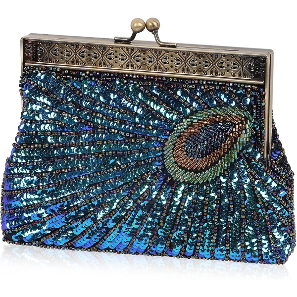 Vintage Peacock Evening Handväska Clutch