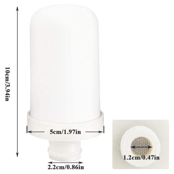 Kranfilterpatroner, 2-pack 8-lagers rengöring djuphavsdiatomkeramikfilter