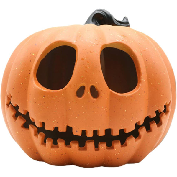 Led-muovikurpitsalyhty Halloween-koristeluun (paristot eivät sisälly) - Oranssi