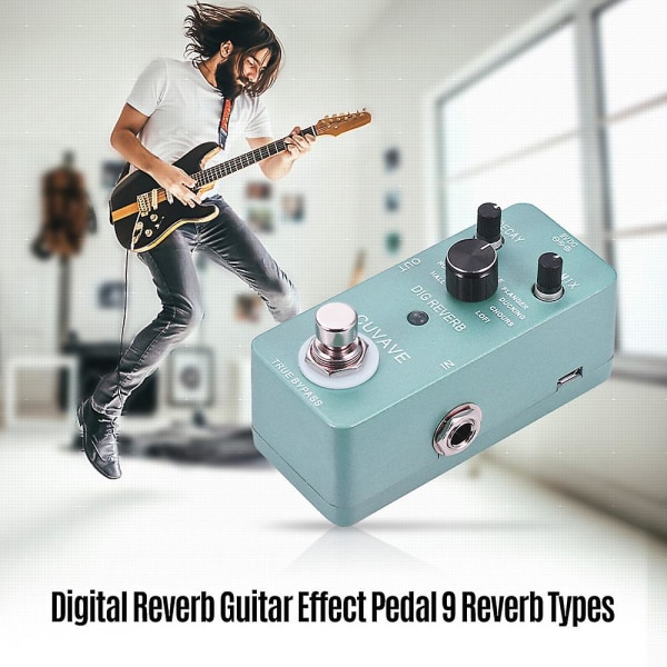 Digital Reverb Guitar Effect Pedal 9 kaikutyyppiä True Bypass Full Metal Shell