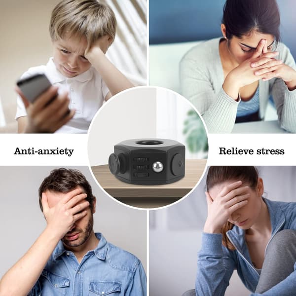 Fidget Cube Stress Relief Legetøj, 6-Sided Infinity Cube Fidget Legetøj til Børn og Voksne, Robust ABS Plastik Sensorisk Fidget Legetøj til