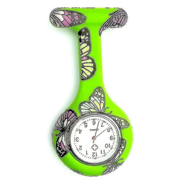 Hmwy-sommerfuglemønster sygeplejerskeur Farverigt silikonelommeur Doctor Fob Watch