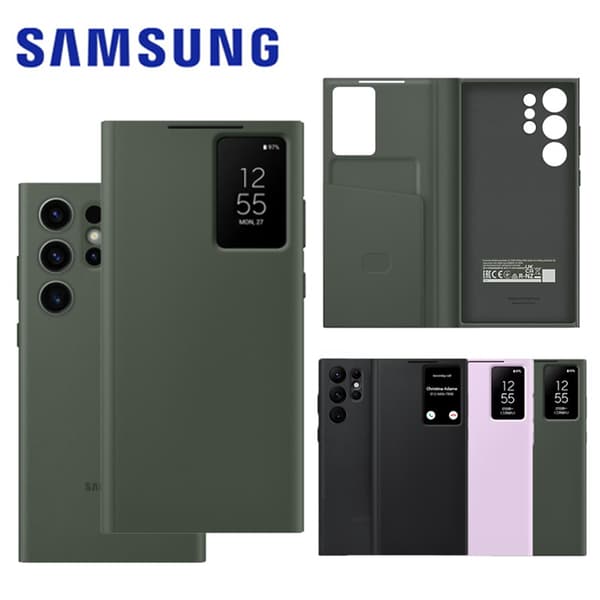 Sort Galaxy S23 Ultra Smart Window Wallet Case black