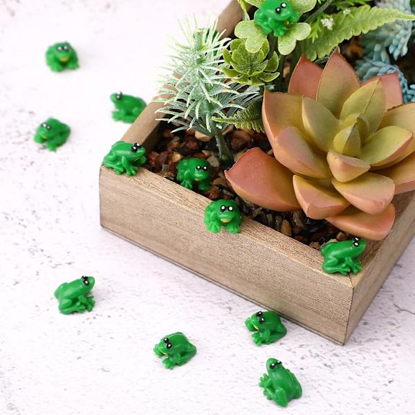 20 stk. Mini-frøer i harpiks, realistiske frø-miniaturefigurer, dyremodel, cupcake-toppers, DIY-håndværk, fehave, moslandskab, terrarium-ornament, tilbehør