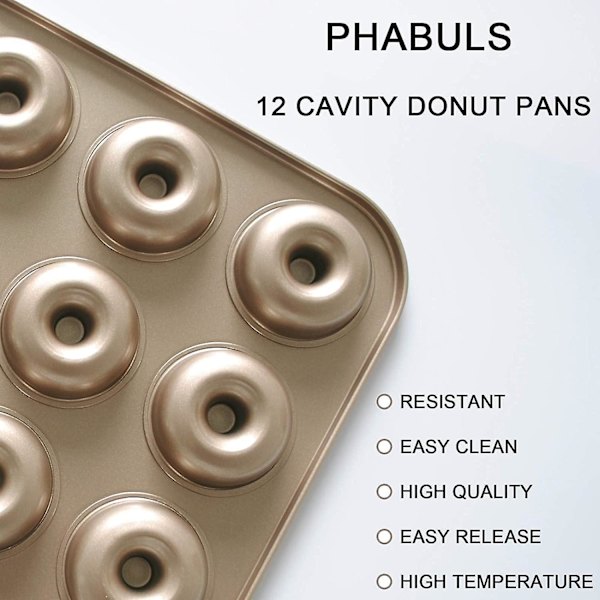 Donutform, Mini Donutforme Nonstick 6 Hulrum, Pladeforme Kompatibel Med Bagning Carbon Ste