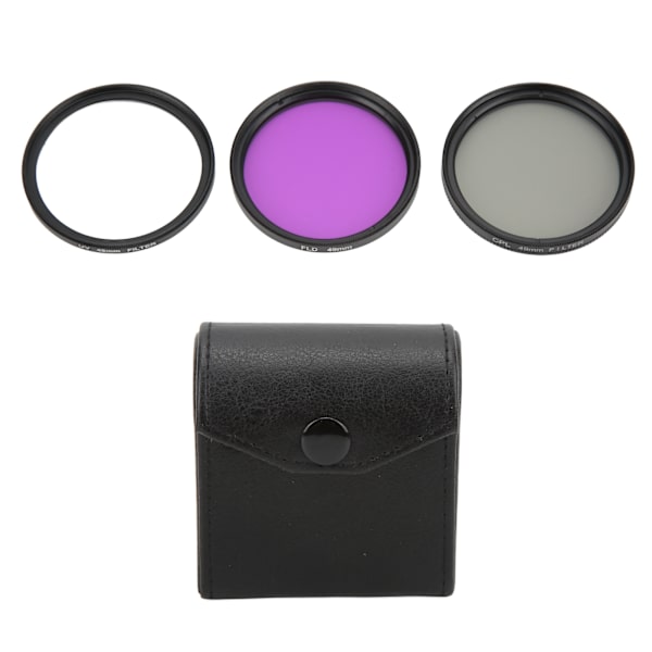3 stk/sett 49mm Multi Coated Linsefilter Kamera UV CPL FLD Linsefiltersett for Kamera Tilbehør 1484