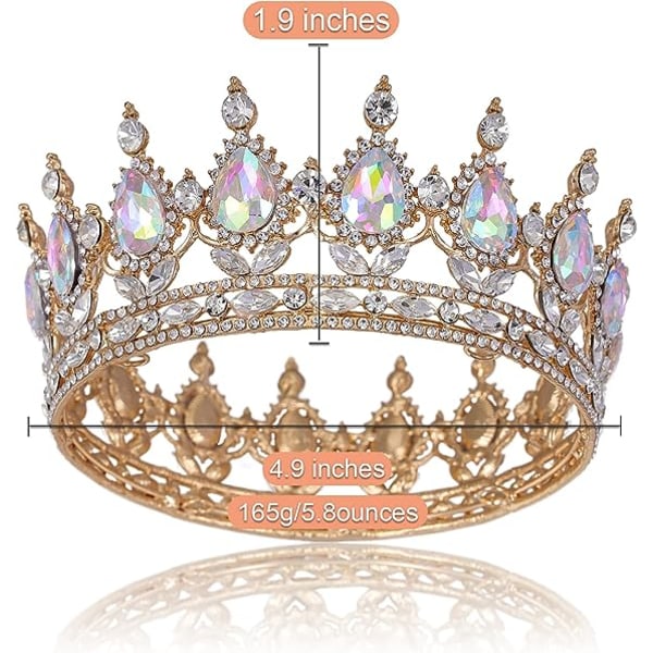 Prinsessekroner og tiaraer for små jenter - Krystallprinsessekrone, bursdag, skoleball, kostymefest, Queen Rhinestone-kroner