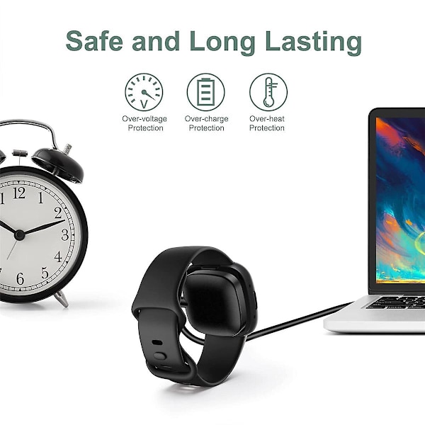 2 stk. Udskiftningsoplader til --4-sense-2--3-sense Kabel USB-kabelledning Hurtigopladning Smartwatch