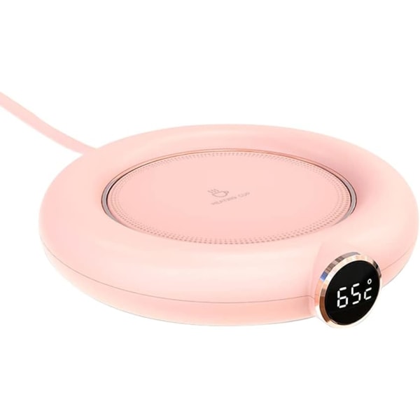 Kaffekrusvarmer, Automatisk slukning USB-kopvarmer, Elektrisk drikkevarevarmer, Te-drikvarmer Bakke Krus Pad Varme Coaster Pad 220V (Pink)