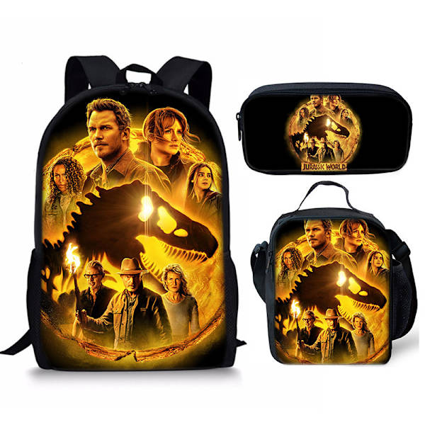 Jurassic World Dinosaur Ryggsekk Jurassic World Skolesekk Lunsjpose Blyantpose (13)