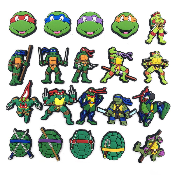 20 st/set Teenage Mutant Ninja Turtles-figurer Skorberlocker för Crocs Sandaler Dekoration Tillbehör Presenter