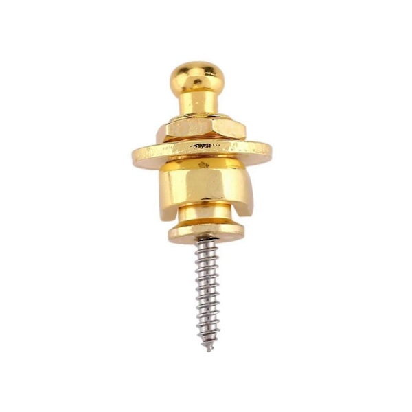 1 st gitarrremlås förkromad Straplock-knappstil Straplocks elgitarr basremlås (färg: guld)