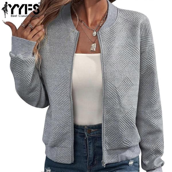 Dammode Casual Höst/Vinter Enfärgad Tryckt Långärmad Jacka blue 4XL