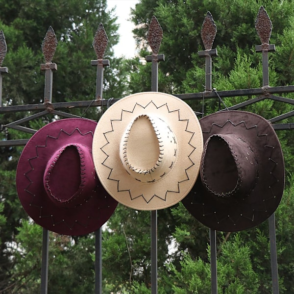 Cowboy Hat Mænd Kvinder Western Style Cap Vild Stilful Unisex red
