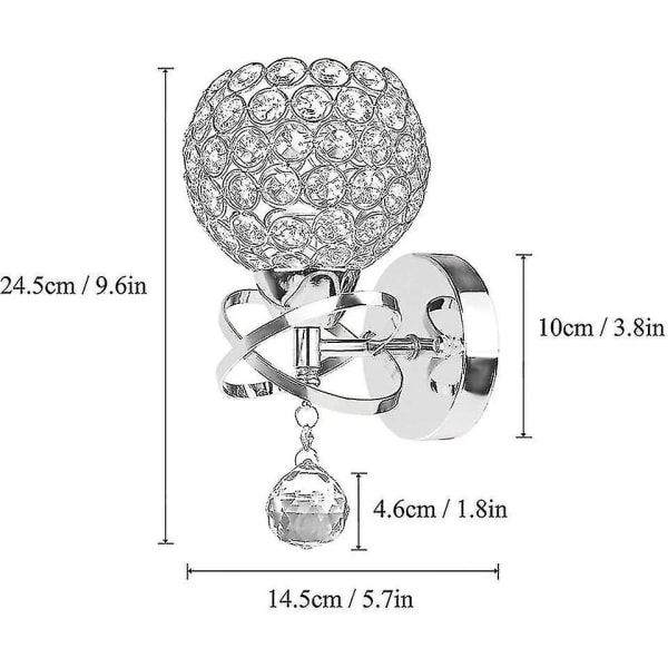 Moderni Kristalliseinävalaisin Riippuvalaisin Kromattu Viimeistely Makuuhuoneen Seinävalaisin Vetoketjulla E14-kanta (pallomainen)