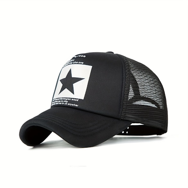 Pentagram Pattern Tynn Mesh Baseball Cap, 1 stk, Sommer Verde+Blanco