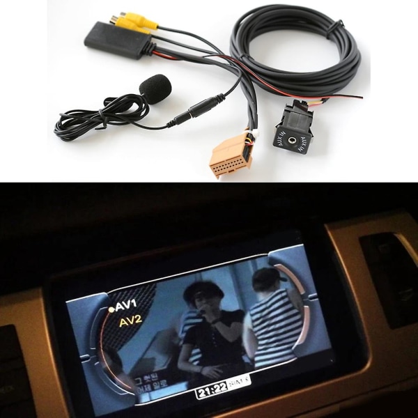 12v Mmi 2g Bil Bluetooth Aux Kabel Adapter Musik Ljud Mic För Q7 A6 A8 2006-2008 J523
